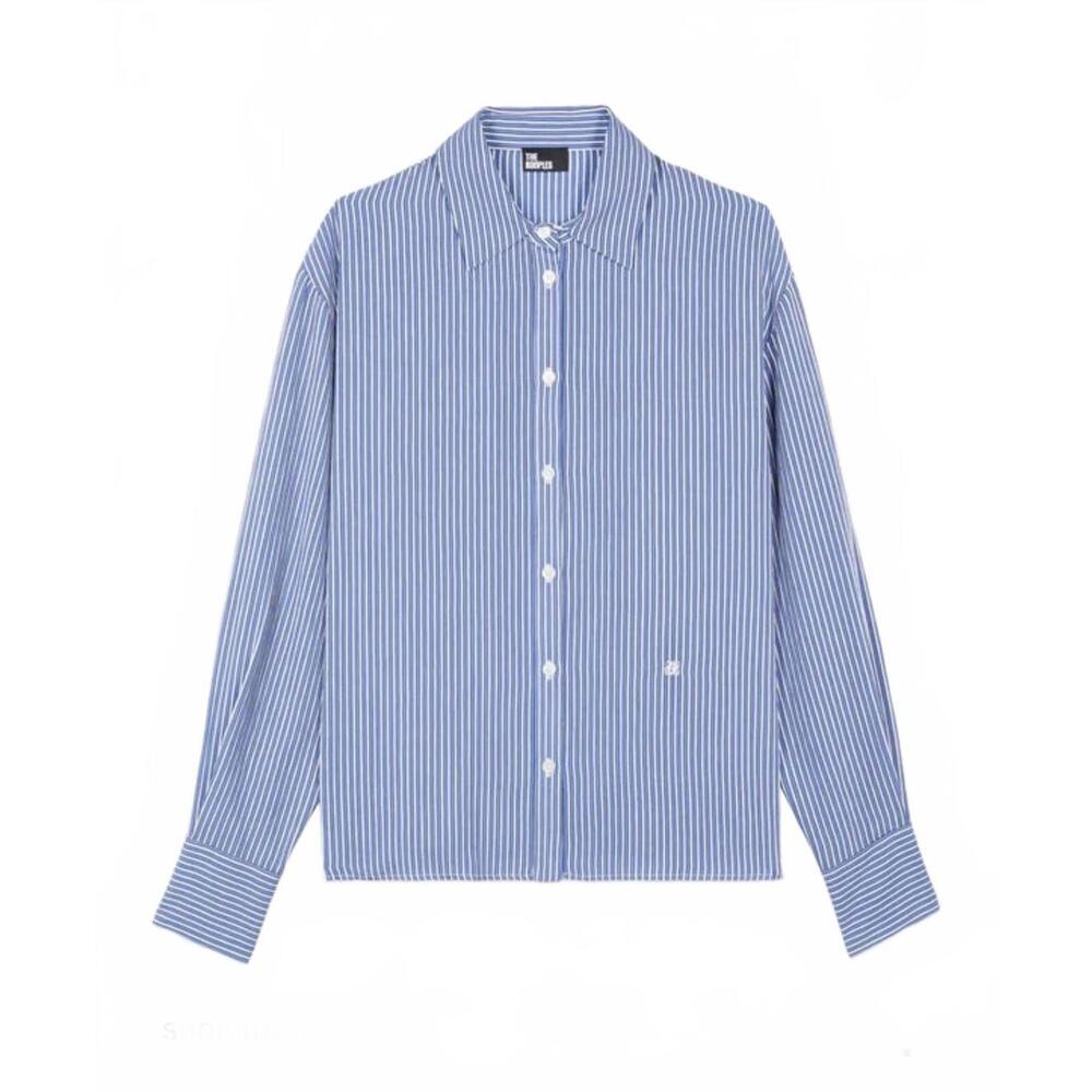 The Kooples Mens Blue And White Striped Long Sleeve Shirt - M NWT